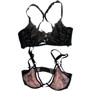 Victoria Secret’s Free People Intimates Lace Strappy Bras Bundle of 2 34D